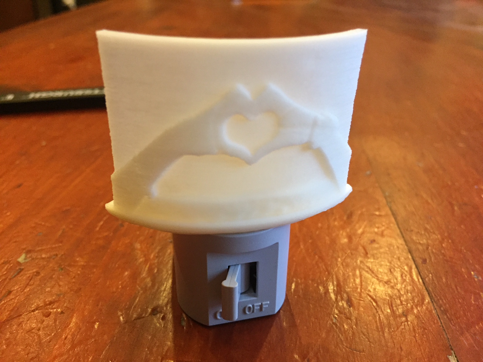 lithophane night light fully assembled