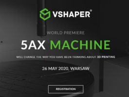 VSHAPER set to launch 5-AXIS 3D printer in May