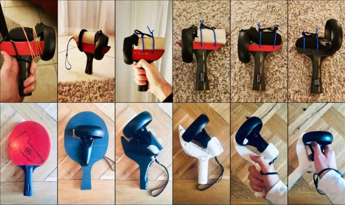 Engineers design 3D-printed table tennis paddles for Oculus Touch controllers