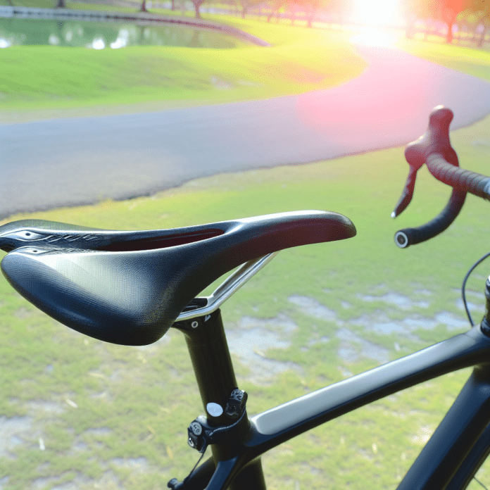 3d-printed-bike-saddles-popular-and-pricey-but-not-a-comfort-miracle High-resolution realistic photograph of a 3D-printed bicycle saddle mounted on a road bike, photographed outdoors in a real cycling environment under natural light. Avoid futuristic or stylized elements.