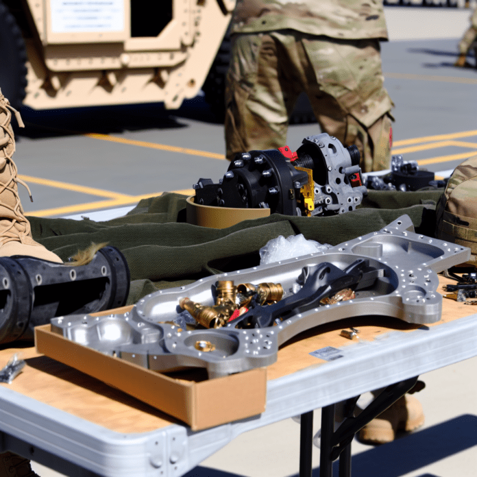 High-resolution realistic photograph of product from and San Diego manufacturers 3D print repair parts in military exercise - KPBS, photographed in a real environment, matching the look of existing press images about the same. Avoid futuristic or stylized elements.