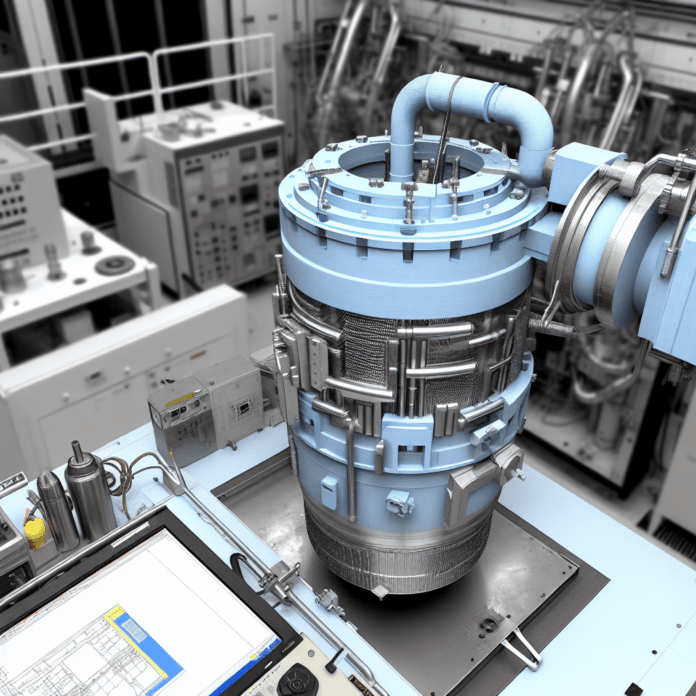 High-resolution realistic photograph of a 3D printed nuclear reactor component from Oak Ridge National Laboratory, photographed in a real industrial lab environment, matching the look of existing press images about nuclear energy and additive manufacturing. Avoid futuristic or stylized elements.