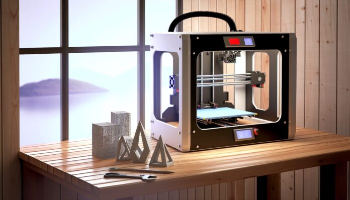 Top 3D Printer Deals to Grab Before Prime Big Deal Day Ends High-resolution realistic photograph of a Creality Ender 3 S1 Pro or Anycubic Kobra Max 3D printer on a workbench in a home workshop setting, with natural lighting and visible printed models nearby. Avoid futuristic or stylized elements.