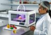 3D Printing the Future of Food: A New Era in Culinary Innovation High-resolution realistic photograph of a 3D food printer in action, printing a gourmet meal in a kitchen or lab setting. Avoid futuristic or stylized elements.