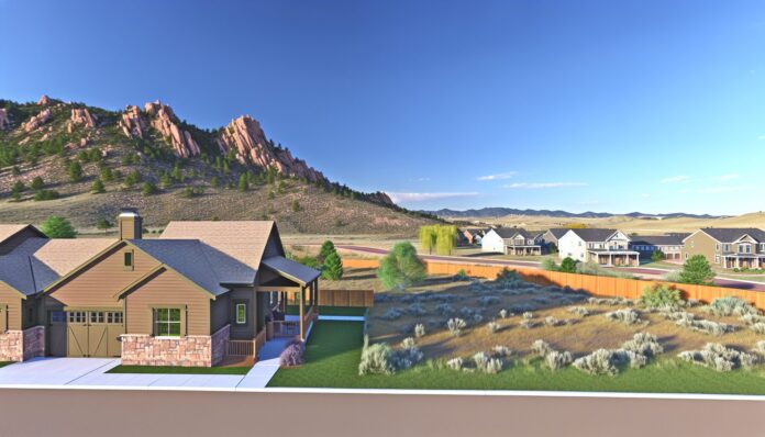 High-resolution realistic photograph of a 3D printed home in Colorado Springs, photographed in a real environment, matching the look of existing press images about the same development. Avoid futuristic or stylized elements.