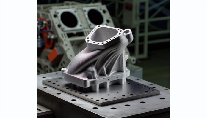 High-resolution realistic photograph of a metal 3D printed aerospace component produced by 3D Systems and Oerlikon AM, photographed in a real industrial or aerospace environment, matching the look of existing press images about the same partnership. Avoid futuristic or stylized elements.