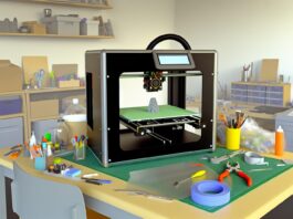 New York Proposes Law to Curb 3D-Printed Firearms High-resolution realistic photograph of a desktop 3D printer in a home workshop environment, with a partially printed object on the build plate. The scene should look natural and unposed, reflecting real-world use of consumer 3D printers. Avoid futuristic or stylized elements.