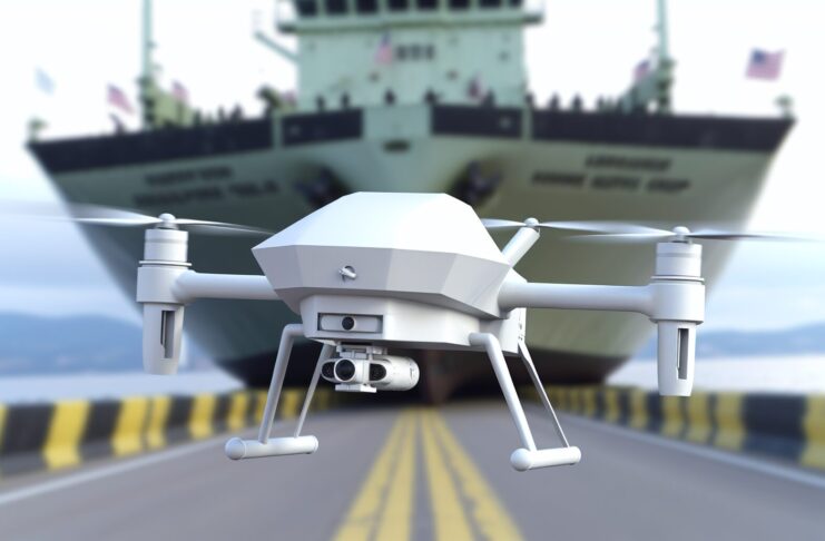 High-resolution realistic photograph of product from and 2nd Marine Logistics Group 3D printed Drone - marines.mil, photographed in a real environment, matching the look of existing press images about the same drone. Avoid futuristic or stylized elements.