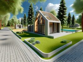 High-resolution realistic photograph of a 3D printed house in a real environment, matching the look of existing press images about the same. Avoid futuristic or stylized elements.