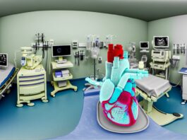 High-resolution realistic photograph of a 3D-printed medical device in a clinical setting, photographed in a real environment, matching the look of existing press images about the same. Avoid futuristic or stylized elements.