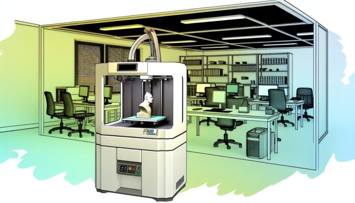 High-resolution realistic photograph of a 3D printer creating a detailed object, photographed in a real environment, matching the look of existing press images about the same. Avoid futuristic or stylized elements.