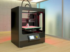 High-resolution realistic photograph of a 3D printer in action, photographed in a real environment, matching the look of existing press images about the same. Avoid futuristic or stylized elements.