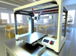 4 Ways You’re Wasting Filament in Your 3D Prints (and What to Do Instead) High-resolution realistic photograph of a 3D printer in action, showcasing efficient filament use, photographed in a real environment, matching the look of existing press images about 3D printing. Avoid futuristic or stylized elements.