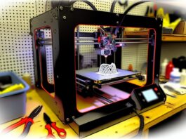 Colorado Lawmakers Pass Bill to Ban 3D Printing of Guns High-resolution realistic photograph of a 3D printer in action, with a focus on the printer's nozzle and a partially completed object, set in a workshop environment. Avoid futuristic or stylized elements.
